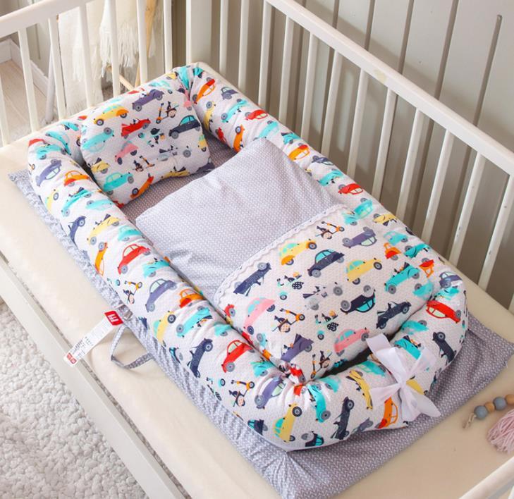 Crib Anti-pressure Newborn Foldable Portable Crib Middle Bed Baby Infant Mattress Travel Bed