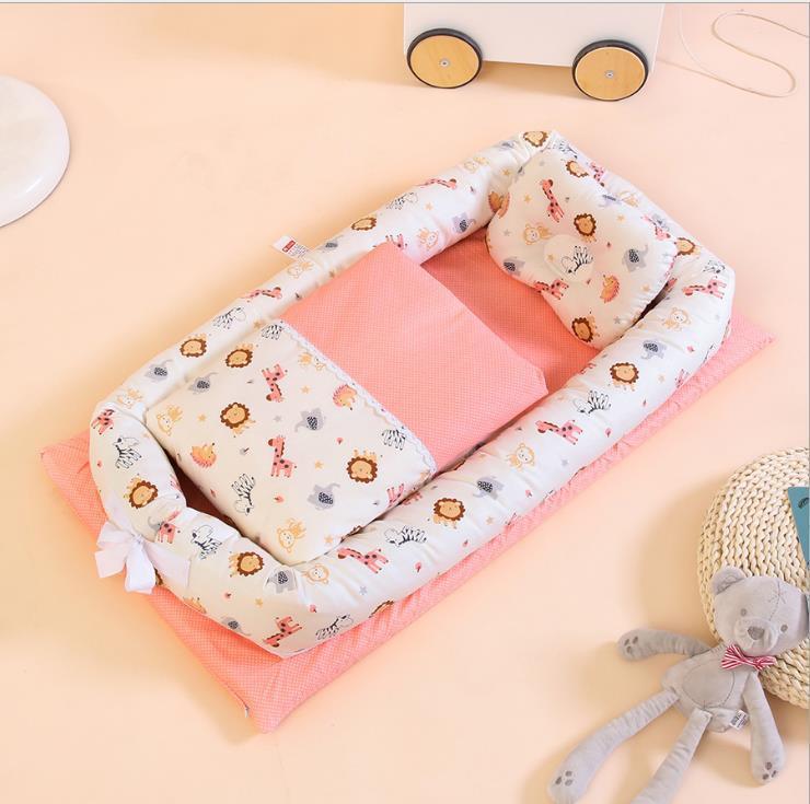 Crib Anti-pressure Newborn Foldable Portable Crib Middle Bed Baby Infant Mattress Travel Bed