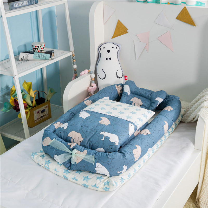 Crib Anti-pressure Newborn Foldable Portable Crib Middle Bed Baby Infant Mattress Travel Bed