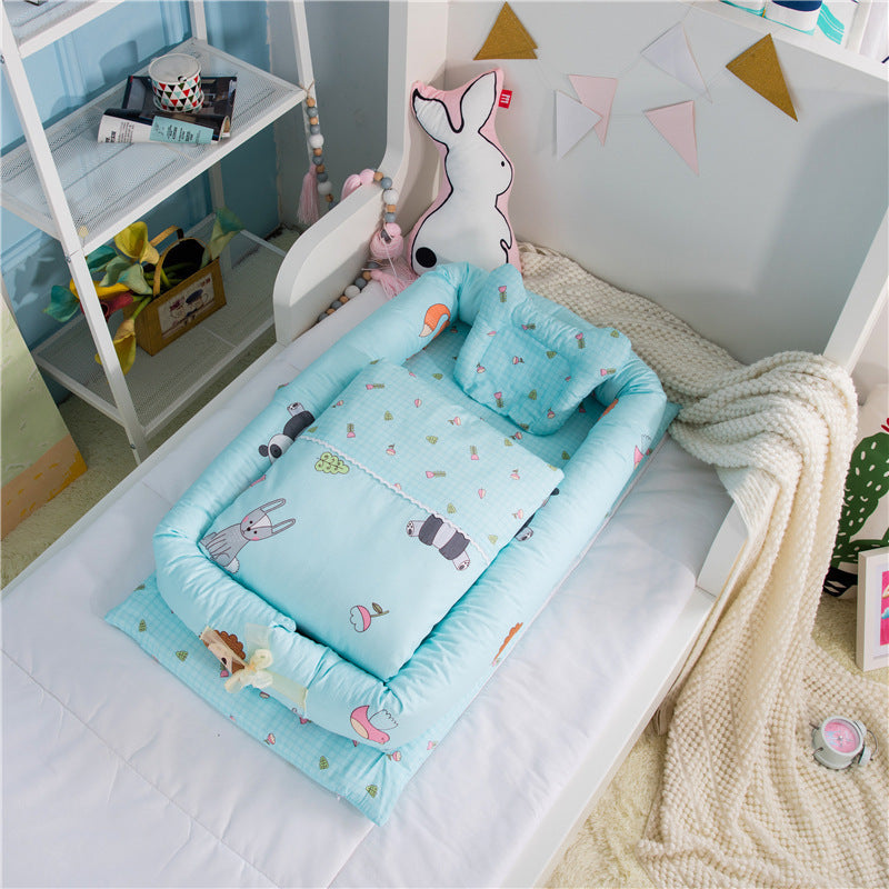 Crib Anti-pressure Newborn Foldable Portable Crib Middle Bed Baby Infant Mattress Travel Bed