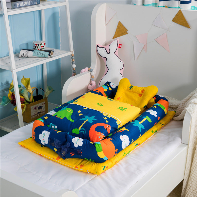 Crib Anti-pressure Newborn Foldable Portable Crib Middle Bed Baby Infant Mattress Travel Bed