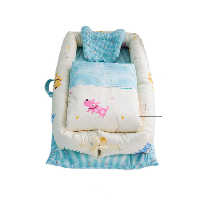 Crib Anti-pressure Newborn Foldable Portable Crib Middle Bed Baby Infant Mattress Travel Bed