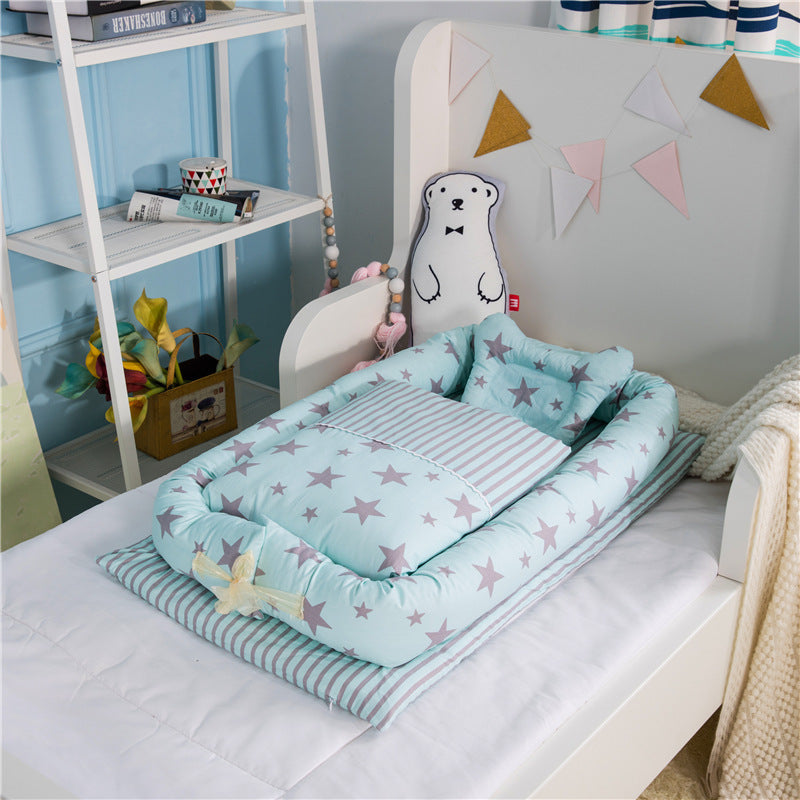Crib Anti-pressure Newborn Foldable Portable Crib Middle Bed Baby Infant Mattress Travel Bed