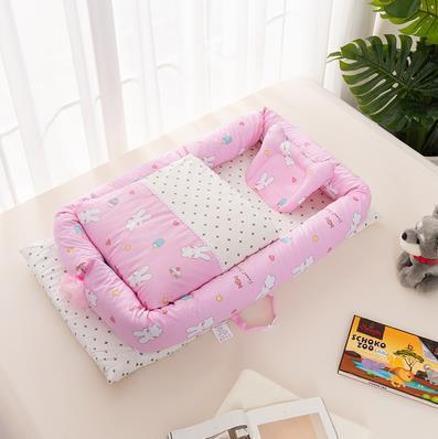 Crib Anti-pressure Newborn Foldable Portable Crib Middle Bed Baby Infant Mattress Travel Bed