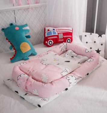 Crib Anti-pressure Newborn Foldable Portable Crib Middle Bed Baby Infant Mattress Travel Bed