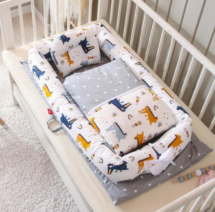Crib Anti-pressure Newborn Foldable Portable Crib Middle Bed Baby Infant Mattress Travel Bed