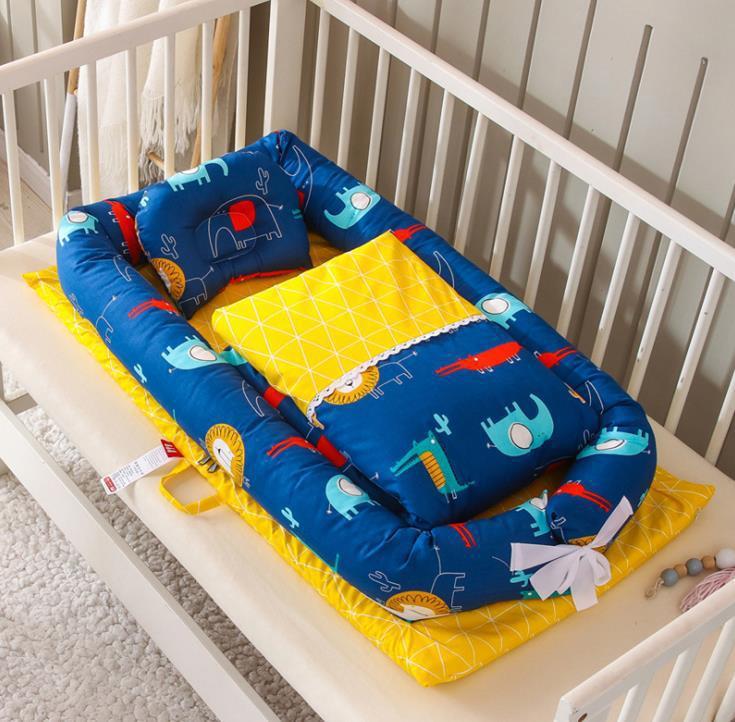 Crib Anti-pressure Newborn Foldable Portable Crib Middle Bed Baby Infant Mattress Travel Bed
