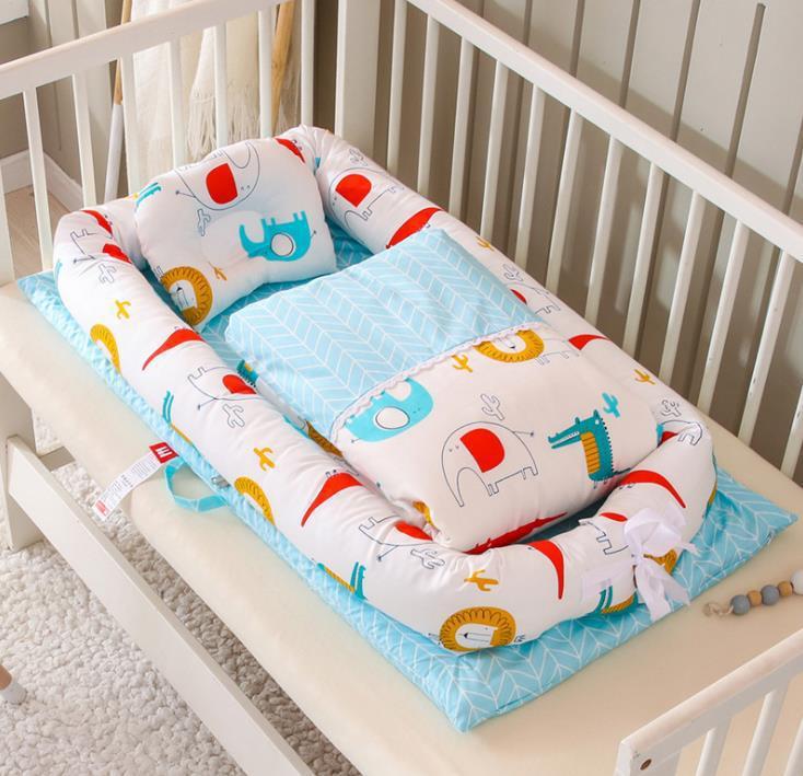 Crib Anti-pressure Newborn Foldable Portable Crib Middle Bed Baby Infant Mattress Travel Bed