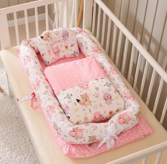 Crib Anti-pressure Newborn Foldable Portable Crib Middle Bed Baby Infant Mattress Travel Bed