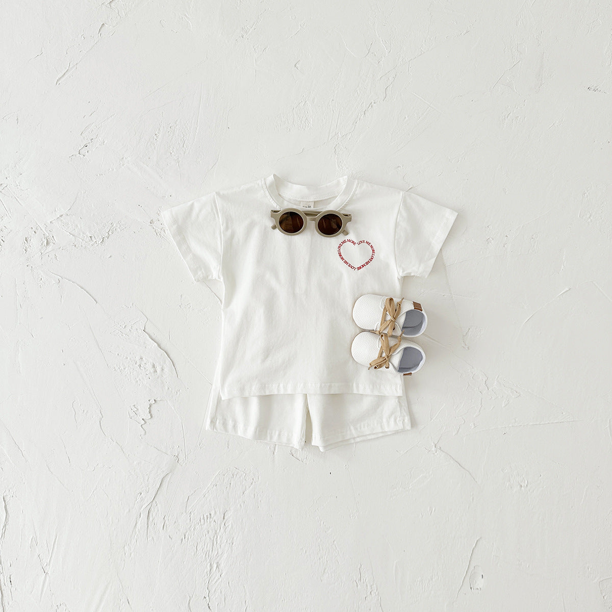 Heart Printing Short Sleeve Suit