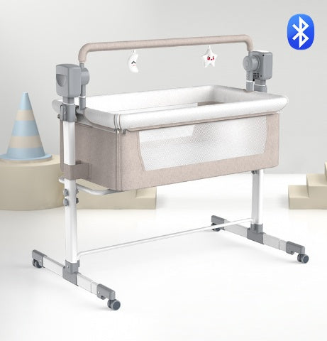 Portable, electric adjustable baby beside bed