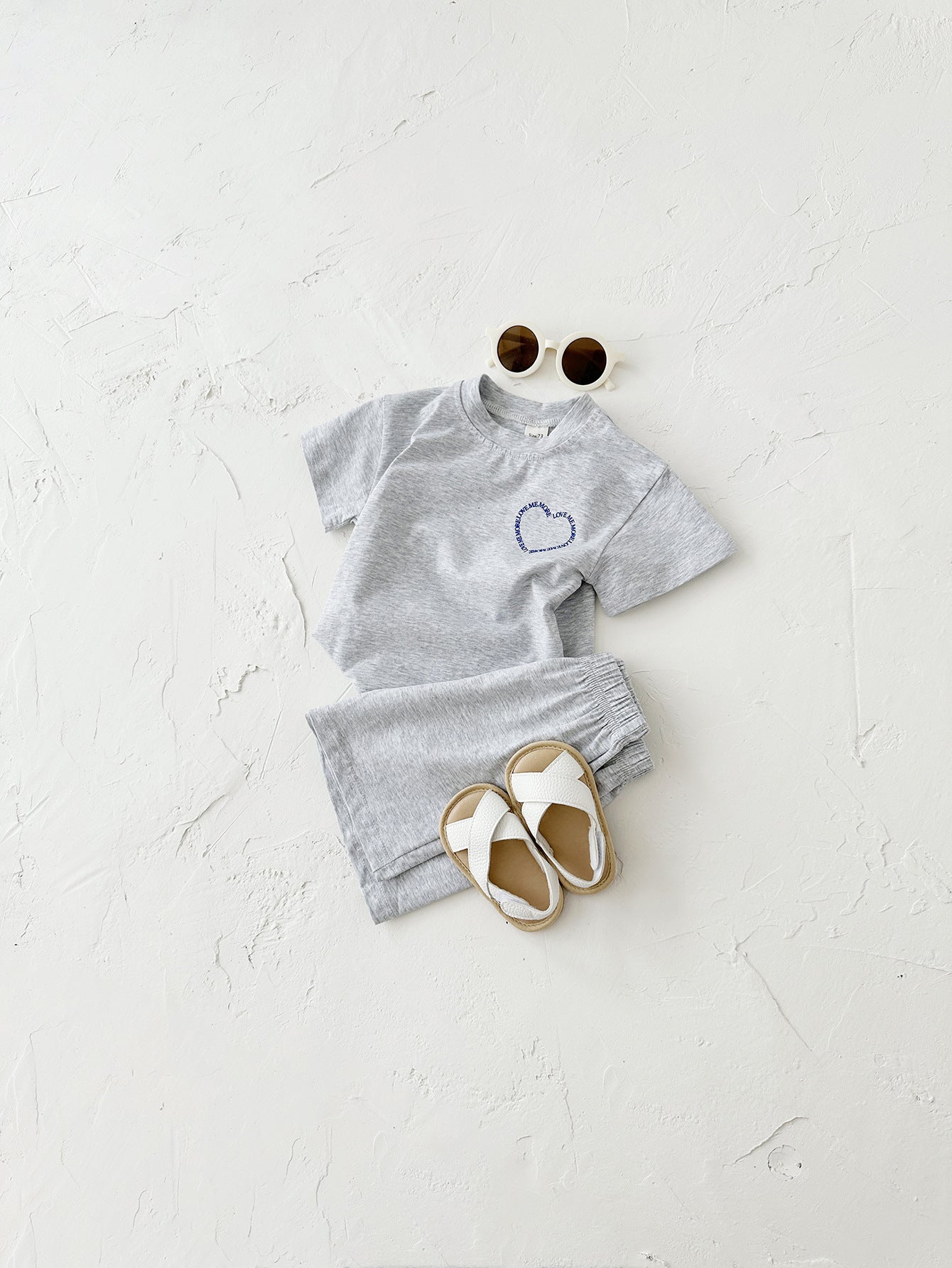 Heart Printing Short Sleeve Suit