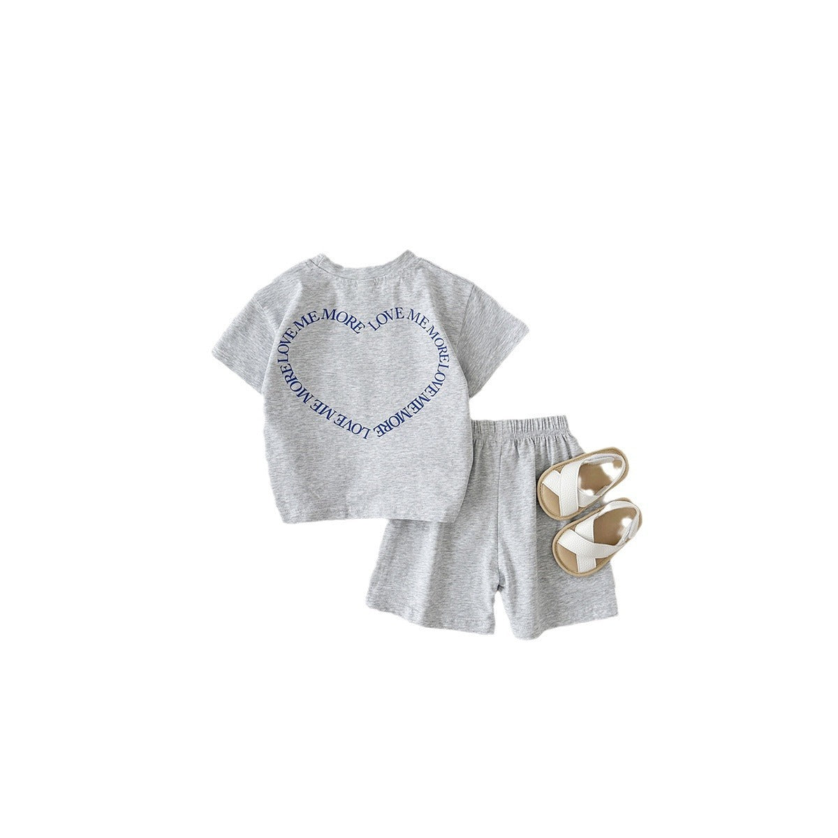 Heart Printing Short Sleeve Suit