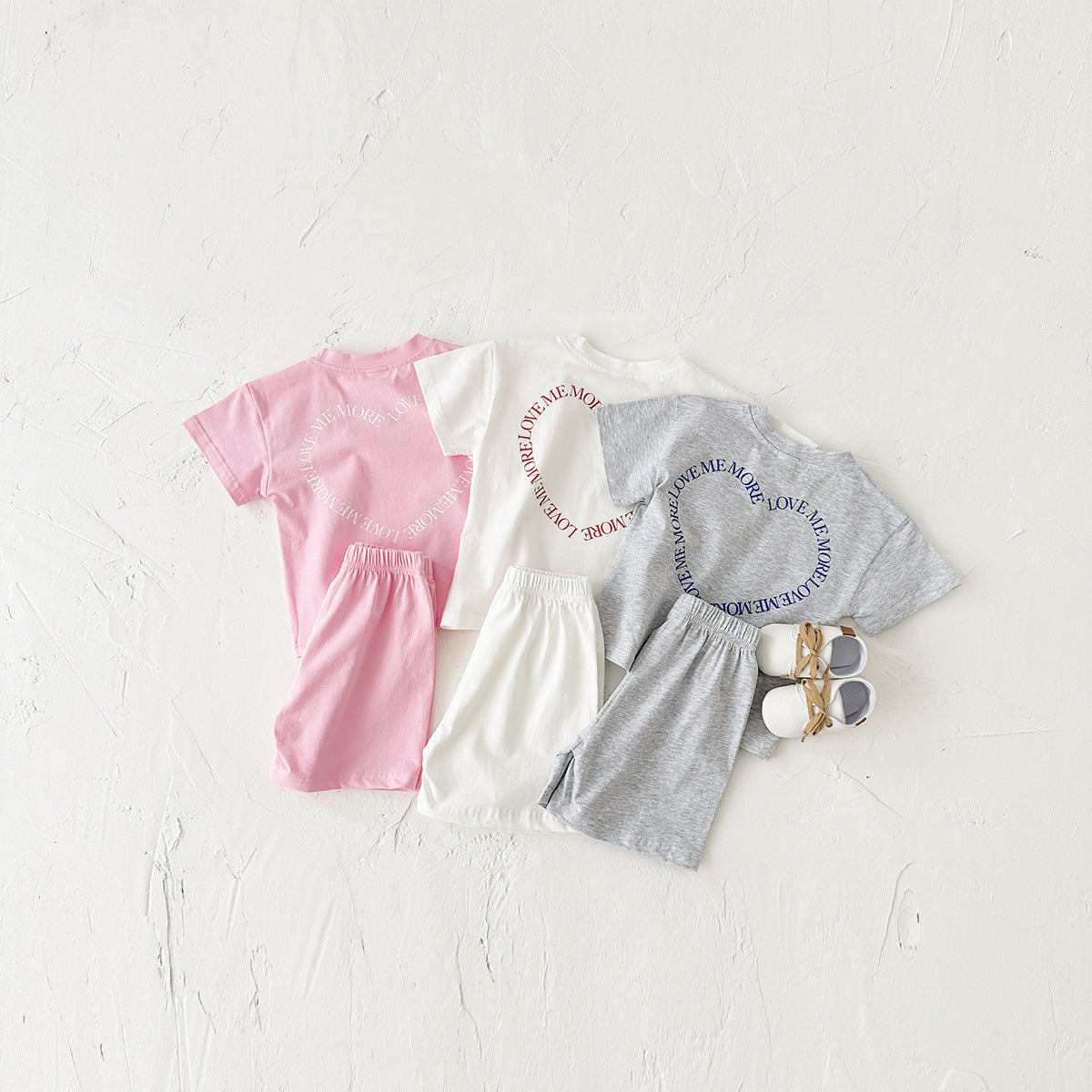 Heart Printing Short Sleeve Suit