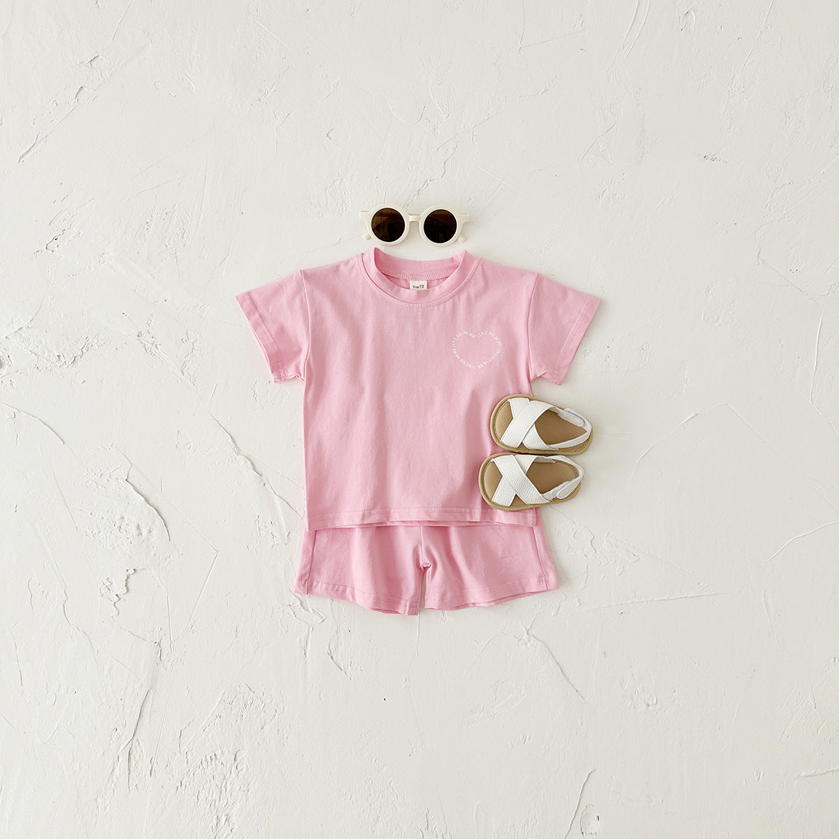 Heart Printing Short Sleeve Suit